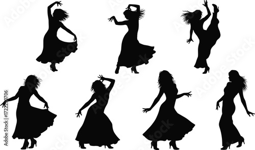 Woman dancing silhouette, contemporary dance pose, artistic performance, modern choreography, elegant movement, graceful expression, dramatic art, stage performance, female dancer creativity, passion