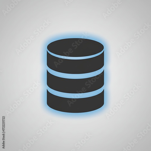 SQL Database Icon with Minimalist Stacked Cylinders