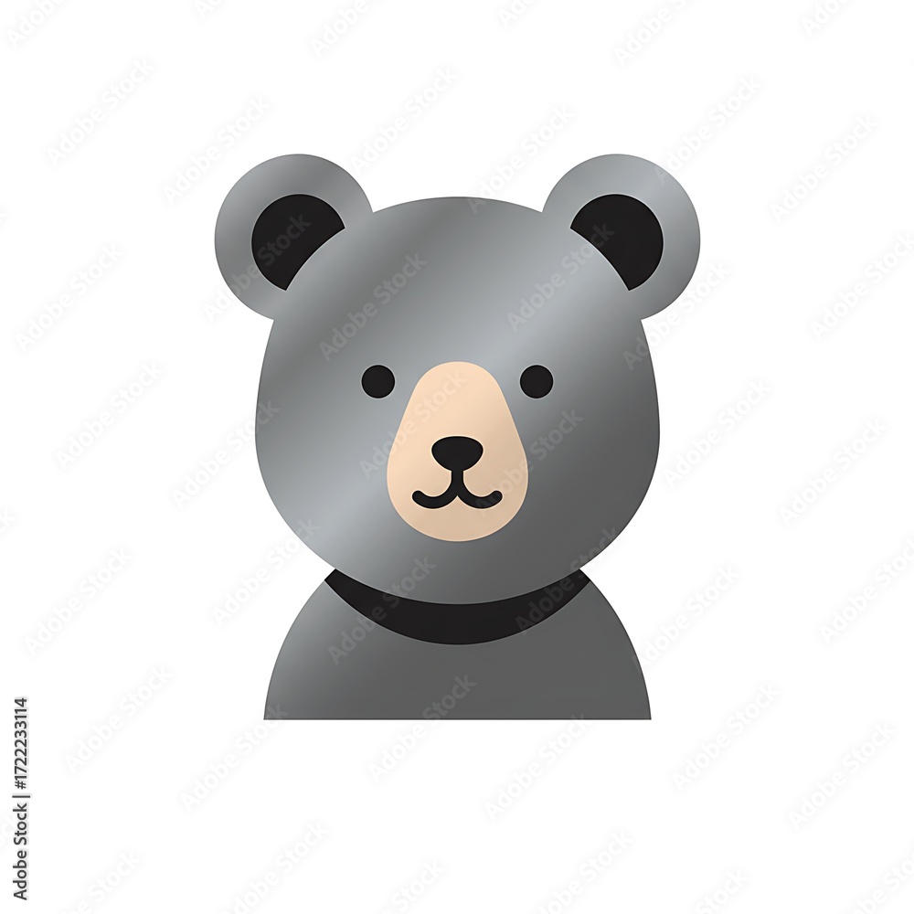 Obraz premium Modern Flat Design Metallic Bear Logo