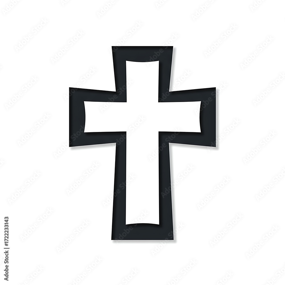 Obraz premium Simple Flat Paper Cut Religious Cross