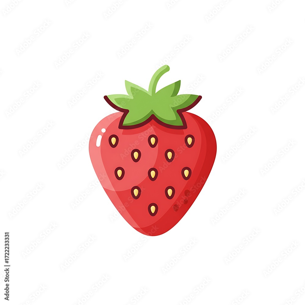 Fototapeta premium Colorful Strawberry Fruit Glyph Icon