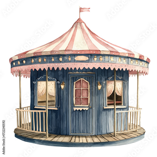 English Carnival Rhythm, watercolor clipart vector, isolated on a white background.