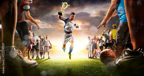 Photography The multi sports collage including boxing, ice hockey, basketball, cycling, socc