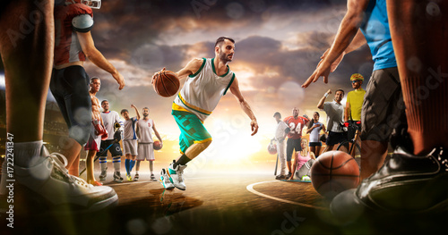 Photography The multi sports collage including boxing, ice hockey, basketball, cycling, socc