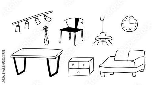 doodle interior vector icon