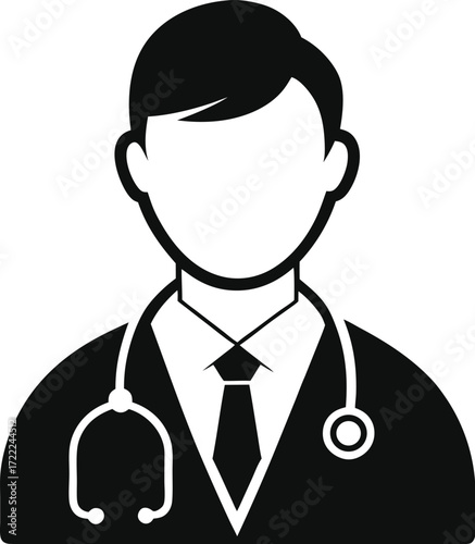Doctor icon with stethoscope