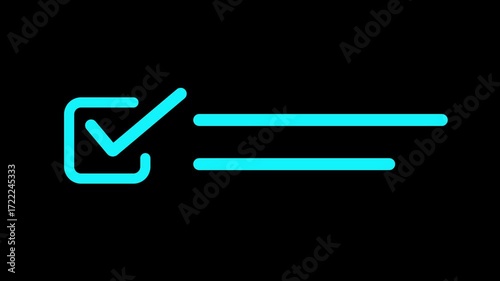 Checklist line icon animation. document marking, tick mark icon. concept animation
