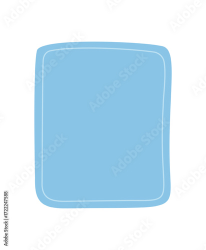 Organic hand drawn rectangle frame forms a fluid abstract border. Blue textbox template acts as a quote background with smooth handdrawn effect, perfect for card or poster mockups.