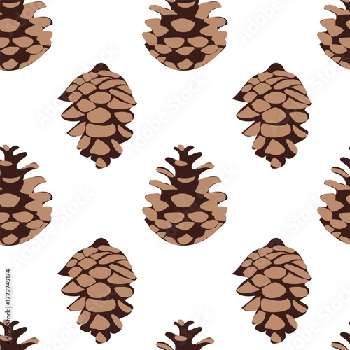Seamless pattern pine cone design for background, wallpaper, clothing, wrapping, fabric