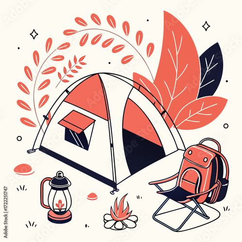 illustration of a camping theme