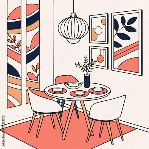 restaurant table and chairs