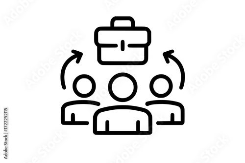 Business People Collaboration with Briefcase Icon

