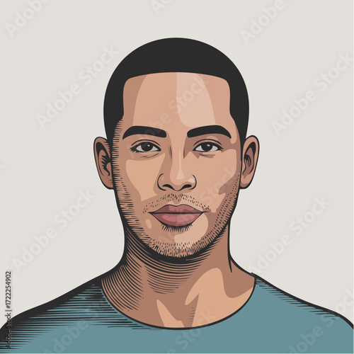 authentic multiracial portrait in minimalist frame radiating self acceptance empowerment calm confidence and modern professional aesthetics for profiles and editorial use