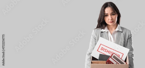 Sad dismissed businesswoman...