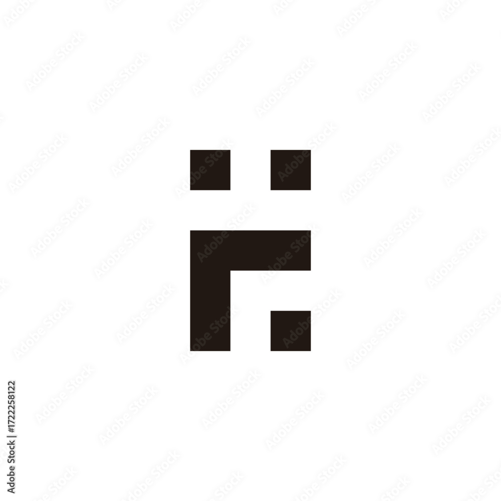 Obraz premium Letter r, E and H squares geometric symbol simple logo vector