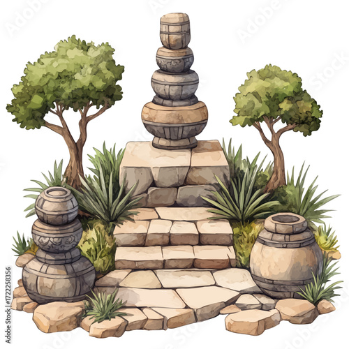 watercolor vector of Altar, isolated on a white background.