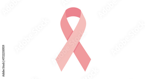 Pink awareness ribbon symbol for breast cancer support and hope