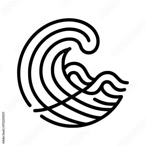 An artistic illustration of an ocean wave