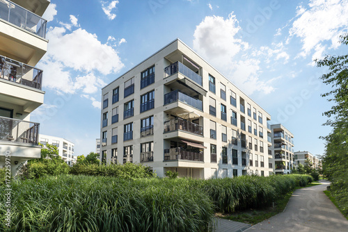 Wallpaper Mural Residential area with ecological and sustainable green residential buildings, low-energy houses with modern apartments, new green urban landscape in the city Torontodigital.ca