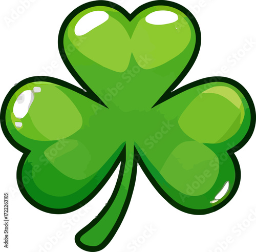 Green four-leaf clover symbol representing luck and nature
