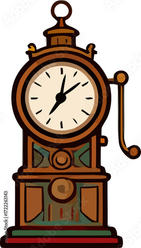 Vintage clock with detailed design showing time in a classic style
