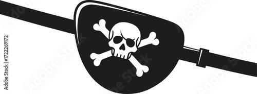 A close-up shot of a black pirate eye patch