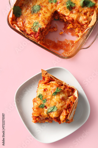 Plate with piece of tasty e...