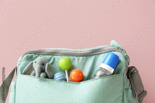 Baby bag with bottle of wat...