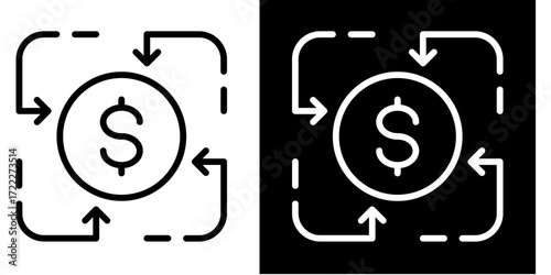 Cash Inflow  Icon Set White Style Collection