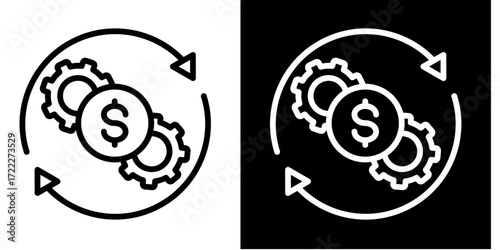 Operating Cash Flow  Icon Set White Style Collection