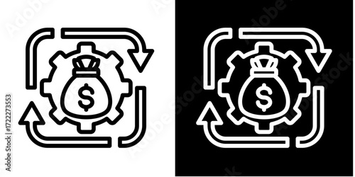 Working Capital  Icon Set White Style Collection