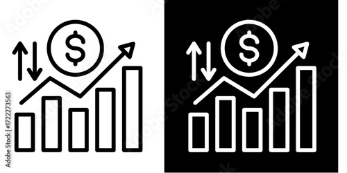 Profit And Loss  Icon Set White Style Collection