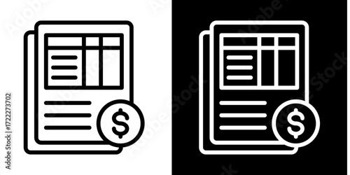 Invoice Management  Icon Set White Style Collection