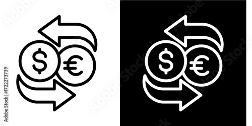 Currency Exchange  Icon Set White Style Collection