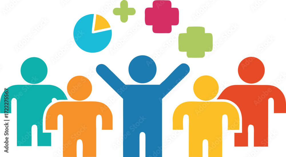 Obraz premium Teamwork cooperation collaboration people icons vector graphic scalable illustration eps isolated on transparent background