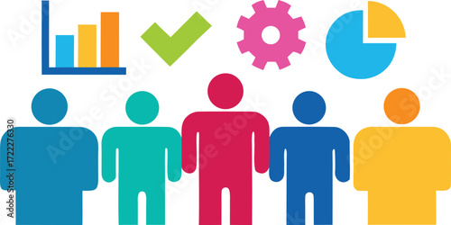 Teamwork and collaboration icons vector illustration scalable eps file for business projects isolated on transparent background