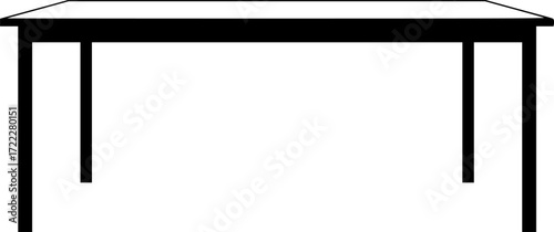 black and white silhouette of a desk vector on a white background

