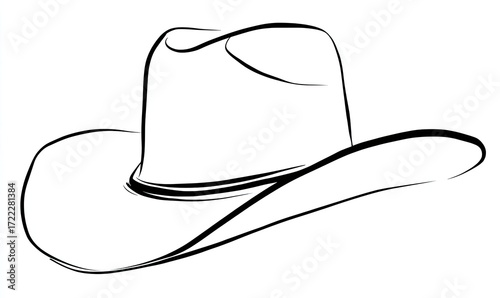 Simple line drawing of a cowboy hat