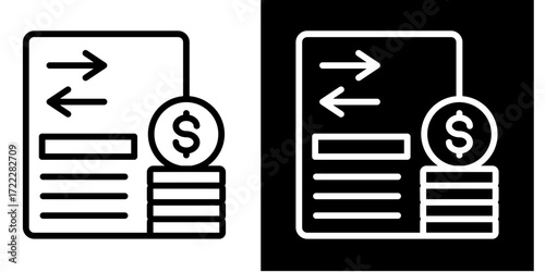 Cash Flow Statement  Icon Set White Style Collection
