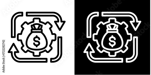Working Capital  Icon Set White Style Collection