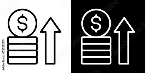 Revenue Increase  Icon Set White Style Collection