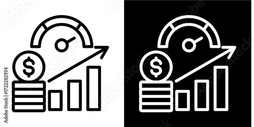 Economic Indicators  Icon Set White Style Collection