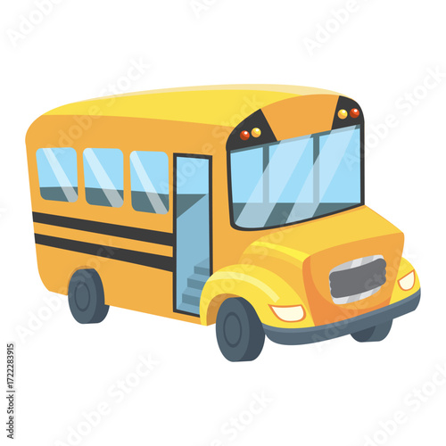 Bright Yellow School Bus Ready to Pick Up Students for a New Day