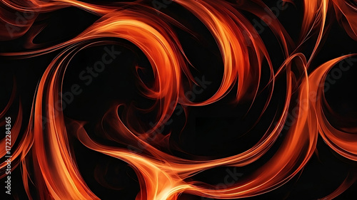 Image of orange and red steam wallpaper on black background.