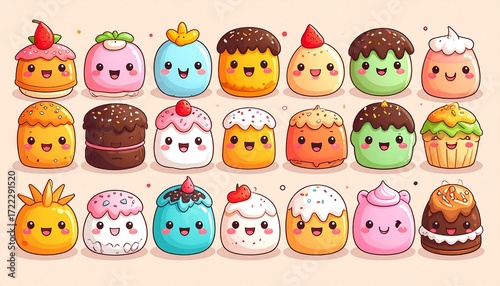 Playful Kawaii Food Characters