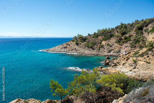 The serene and scenic Trypiti ( Tripiti) beach in Thassos, Greece 