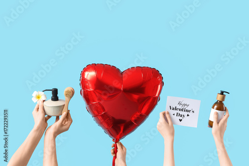 Female hands with card for ...