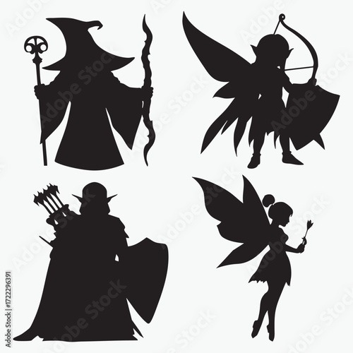 A beautiful witch silhouette with a broom and butterflies is a stunning Halloween design