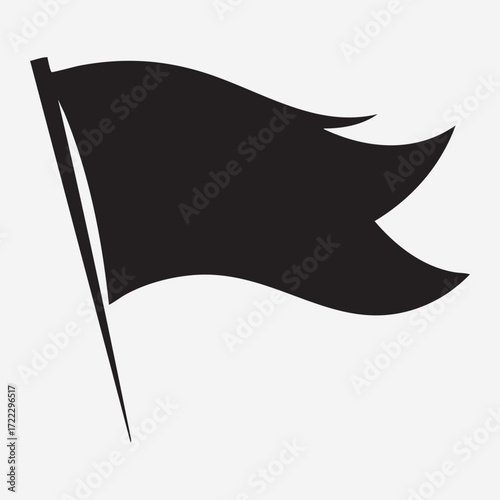 Black and white flag vector illustration icon silhouette banner design