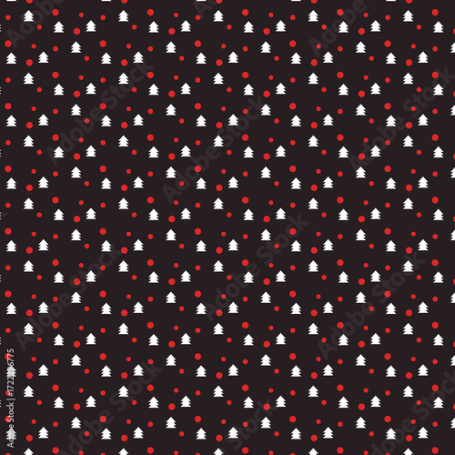 Seamless blue stars and stripes Christmas pattern with colorful polka dots and a retro fabric texture